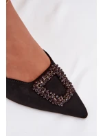 Dámské sandály na podpatku s ozdobou Černé Ismeria