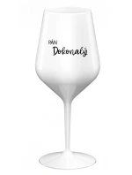 PÁN DOKONALÝ - biely nerozbitný pohár na víno 470 ml