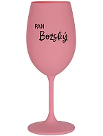 PAN BOŽSKÝ  - růžová sklenice na víno 350 ml