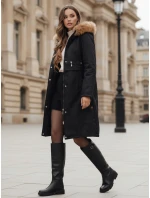 Dámská zimní bunda parka s kožešinou černá FashionStreet TY5110