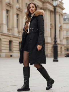 Dámská zimní bunda parka s kožešinou černá FashionStreet TY5110