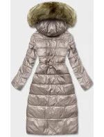 Dlouhá dámská prošívaná bunda ve velbloudí barvě (H-201) Dlouhá dámská prošívaná bunda ve velbloudí barvě (H-201)