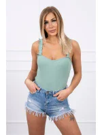 Body bez ramínek tmavě mátové