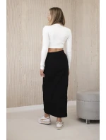 Dlouhá sukně s knoflíky černý Dlouhá sukně s knoflíky černý