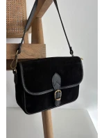 Kožená semišová taška přes rameno Černá Norla