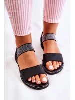 Klasický kožené sandály s cvočky Černá Shelly Klasický kožené sandály s cvočky Černá Shelly