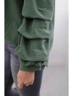 Španělská halenka IT-15 khaki - Kesi Španělská halenka IT-15 khaki - Kesi