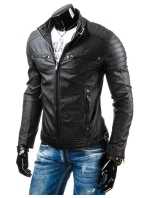 Pánská kožená bunda černá TX3247