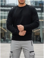 Pánská základní černá mikina FashionStreet BX5882