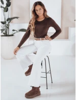 Dámský žebrovaný svetr NOLVIE hnědý FashionStreet MY2494