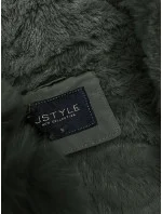 Krátká zimní bunda parka v army barvě s kožešinovou podšívkou (16M9062-136) Krátká zimní bunda parka v army barvě s kožešinovou podšívkou (16M9062-136)