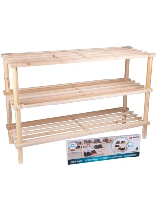 POLICE NA BOTY 3 ÚROVNĚ DŘEVĚNÉ ALPINA