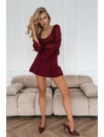 Lakované lodičky na podpatku s mašličkou bordó Olvena Lakované lodičky na podpatku s mašličkou bordó Olvena