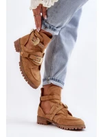Dámské Kotníkové Boty Lu Boo Semišové s vykrojením Camel Rock Girl