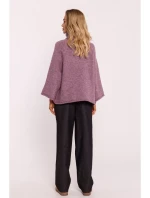 M822 Trapézový svetr s rolákem - heather