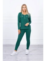 Sada s knoflíkovým výstřihem zelené barvy Sada s knoflíkovým výstřihem zelené barvy