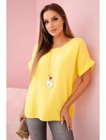 Mušelínová halenka s náhrdelníkem žlutý