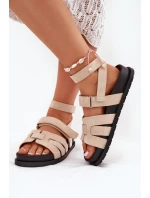 Eko Semišové Sandály Dámské S Třásněmi Béžové Valpera