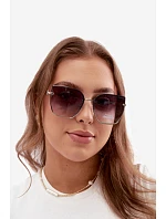 Bezrámové sluneční brýle typu cat eye s UV filtr 400 tmavě modré