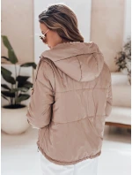 Dámská prošívaná bunda s kapucí ARON camel FashionStreet TY4398