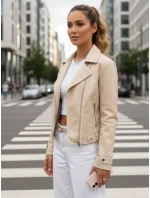Dámská kožená bunda DARKGLORY beige FashionStreet TY5567