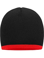 Daiber MB 7584 Pletená čepice s kontrastním lemem 03.7584 black/red