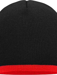 Daiber MB 7584 Pletená čepice s kontrastním lemem 03.7584 black/red