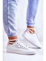 Dámské Kožené Tenisky BIG STAR HH274073 Bile-Růžové