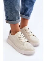 Dámské kožené sportovní tenisky Bílé Failla