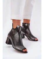 Kožené Krajky Botky Maciejka 05420-01 Černé