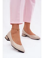 Baleríny Vinceza Béžové na nízkém podpatku