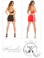 Sexy mini šaty KouCla s výstřihem a přezkami