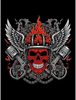 Pánské tričko s potiskem ohnivé lebky NX058R