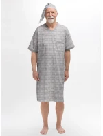 Pánská noční košile Martel 502 Káro kr/r M-2XL Sylwester I