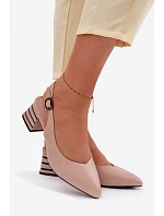 Dámské sandály na podpatku Vinceza Béžové