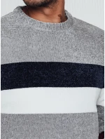 Pánský pruhovaný šedý svetr FashionStreet WX2241