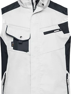 Daiber JN 822 Pracovní vesta - Strong 02.0822 white/carbon