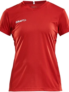Craft Teamwear Squad Go Jersey Solid W Dámské sportovní tričko s výstřihem do V 82.5566 bright red