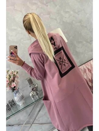 Tmavě růžová bunda oversize s kapucí Tmavě růžová bunda oversize s kapucí