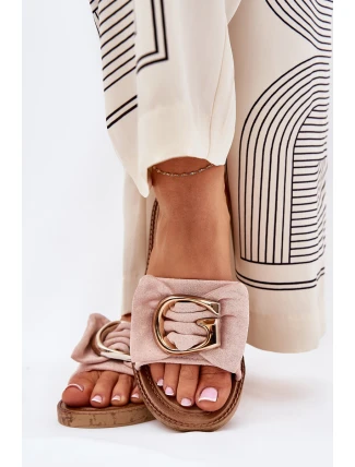 Plněné Dámské Sandály S Ozdobným Detalem Růžové Nellodra