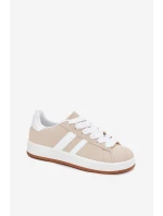 Dámské Sportovní Boty Sneakersy Z Eko Kůže Béžové Ravina