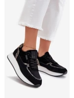 Dámské Zamszové Sneakersy Big Star OO274A312 HI-POLY SYSTEM Černé Panther