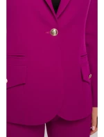 K141 Sako s dvojitými kapsami s klopou - rubínová barva