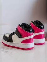 Dětské růžové a bílé patentované sportovní boty Milara
