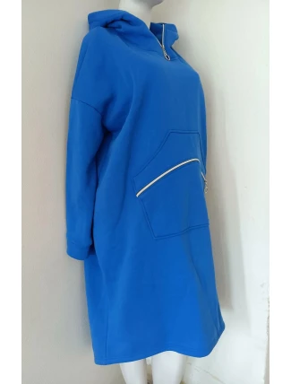 Dámská dlouhá teplá mikina 1111.1 modrá - FPrice