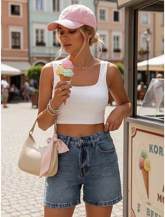 Dámské modré džínové šortky FashionStreet SY0520