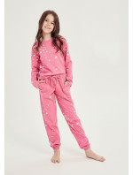 Zateplené dívčí pyžamo Erika růžové pro starší děti