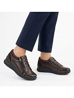 Dámské kožené polobotky na platformovém podpatku hnědé Vinceza 39977