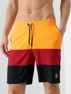 Pánské koupací šortkyH4L21-SKMT004 oranžovo-červeno-černá - 4F