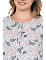 Dámská noční košile CHR-K 3022 šedá s plameňáky - Christina Secret Dámská noční košile CHR-K 3022 šedá s plameňáky - Christina Secret